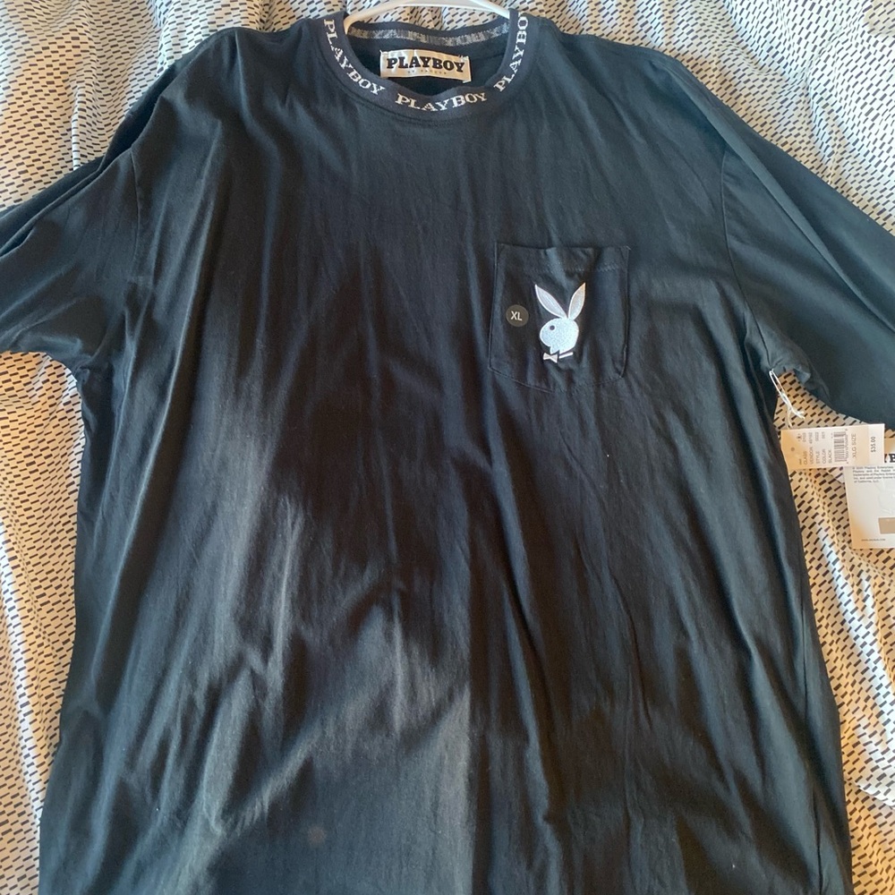 PLAYBOY Men's Dark Gray Long Sleeve Tee